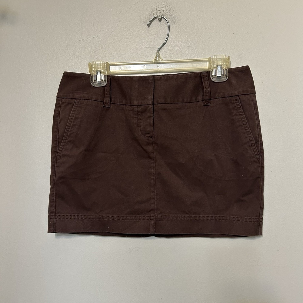 Express Women's Y2K Brown Cotton Mini Skirt Size 8 90's